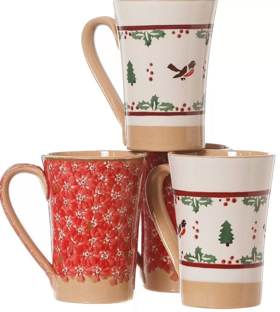 Gift Sets<Nicholas Mosse 2 Tall Mugs Red Lawn & 2 Tall Mugs Winter Robin