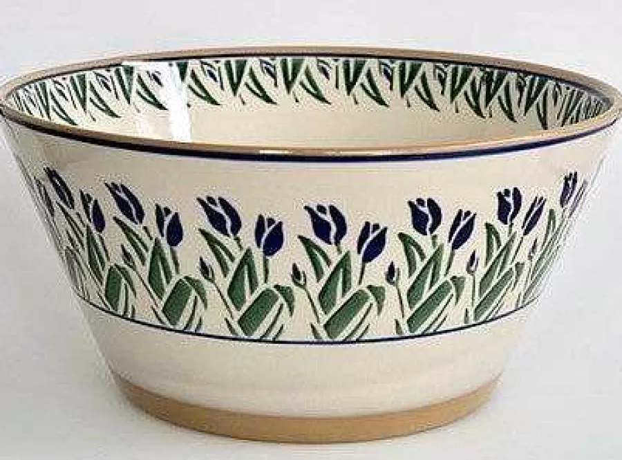 Bowls<Nicholas Mosse Large Angled Bowl Blue Blooms