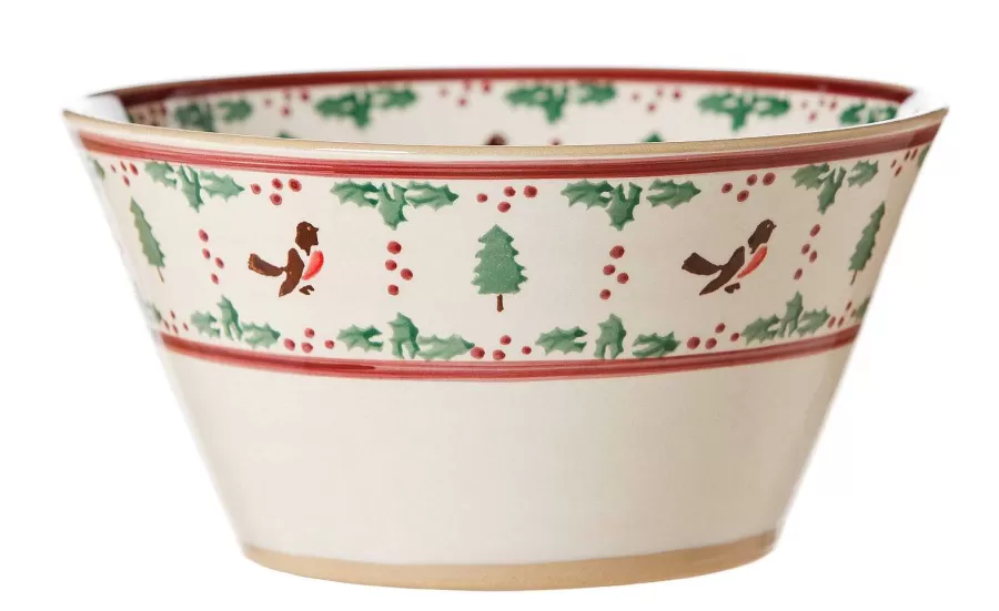 House Warming Gifts<Nicholas Mosse Large Angled Bowl Winter Robin