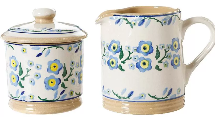 Gift Sets<Nicholas Mosse Lidded Sugar Bowl And Small Cylinder Jug Forget Me Not