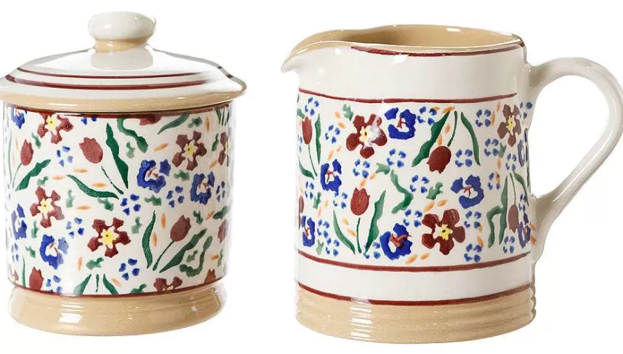 Wild Flower Meadow<Nicholas Mosse Lidded Sugar Bowl And Small Cylinder Jug Wild Flower Meadow