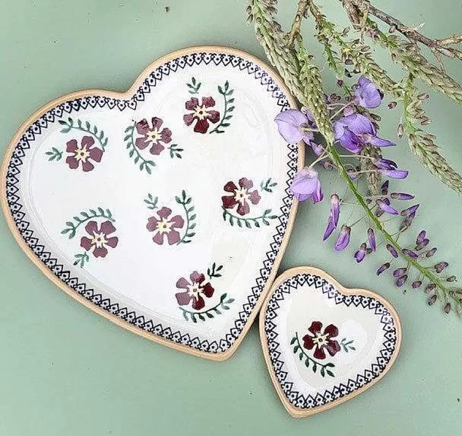 Plates<Nicholas Mosse Medium Heart Plate And Tiny Heart Plate Old Rose