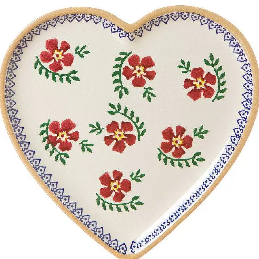 Plates<Nicholas Mosse Medium Heart Plate And Tiny Heart Plate Old Rose