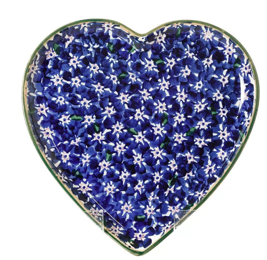 Plates<Nicholas Mosse Medium Heart Plate Dark Blue Lawn