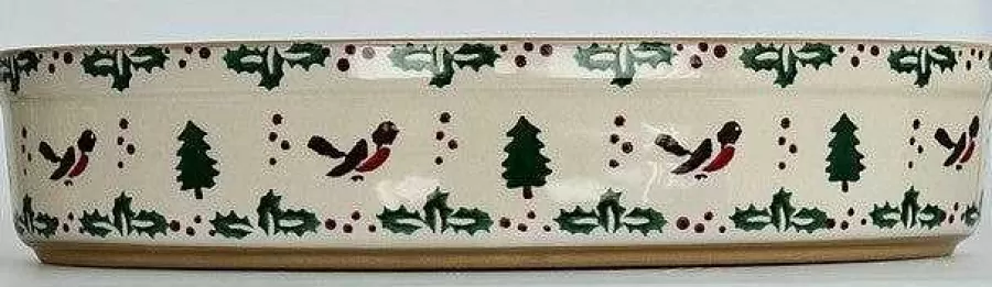 Food Lover'S Gifts<Nicholas Mosse Medium Oval Oven Dish Winter Robin