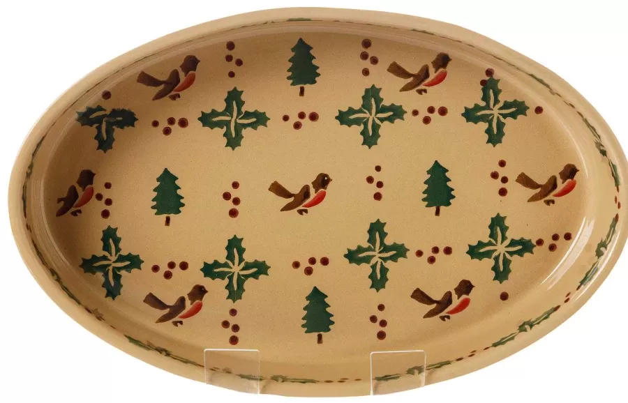 Food Lover'S Gifts<Nicholas Mosse Medium Oval Oven Dish Winter Robin
