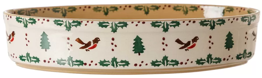 Oven Friendly Dishes<Nicholas Mosse Small Oval Oven Dish Winter Robin