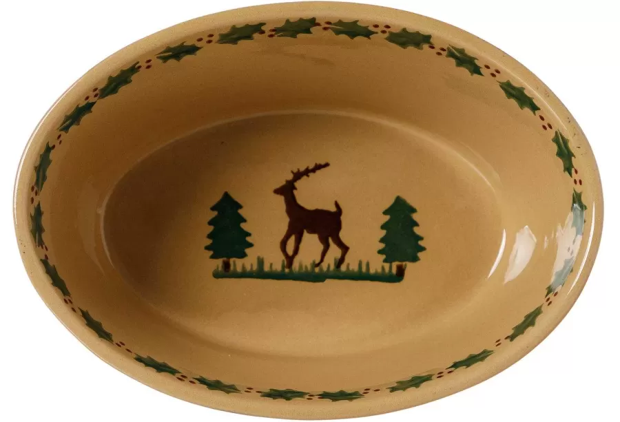 Oven Friendly Dishes<Nicholas Mosse Small Oval Pie Dish Reindeer