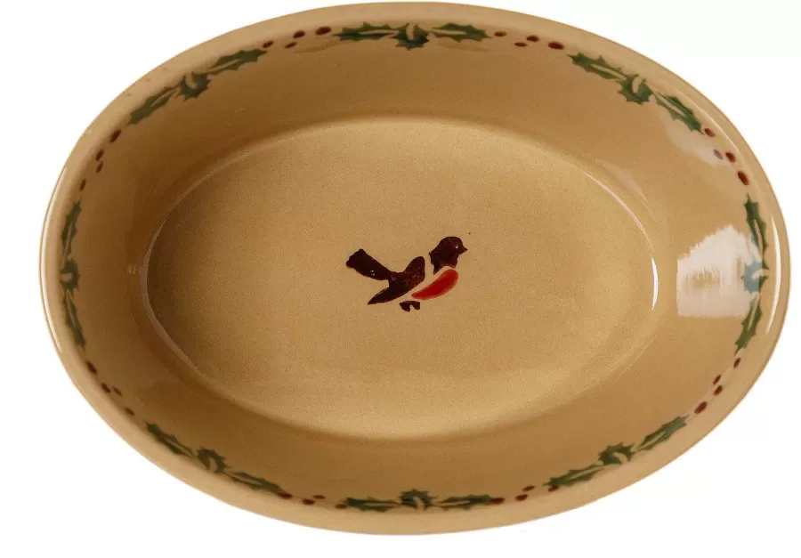 Oven Friendly Dishes<Nicholas Mosse Small Oval Pie Dish Winter Robin