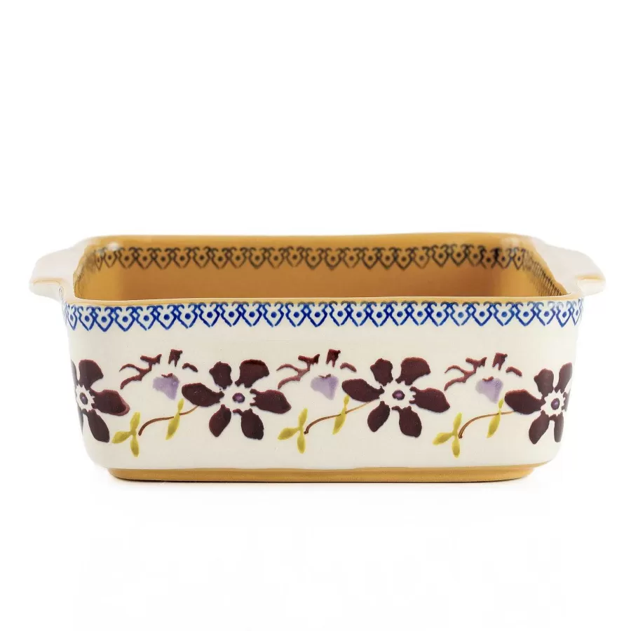 Oven Friendly Dishes<Nicholas Mosse Small Square Oven Dish Clematis